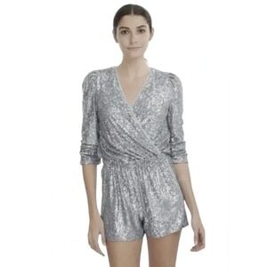 Generation Love‎ Women's Allegra Sequin Romper S Silver REVOLVE Cocktail Party